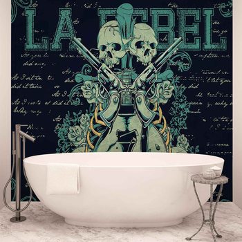 Papel de parede Rock Guitar Skull Guns
