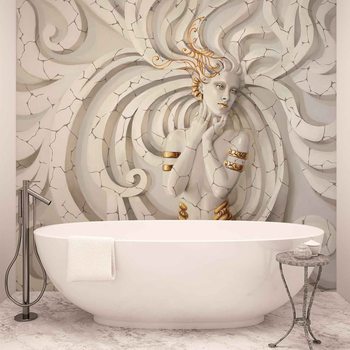 Papel de parede Sculpture Yoga Woman Swirls Medussa