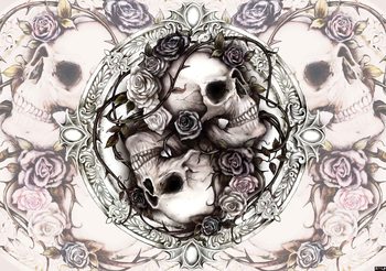 Papel de parede Skull Alchemy Roses