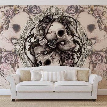 Papel de parede Skull Alchemy Roses
