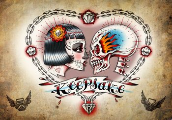 Papel de parede Skull Heart Tattoo