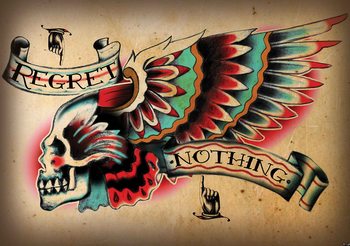 Papel de parede Skull Tattoo Wing
