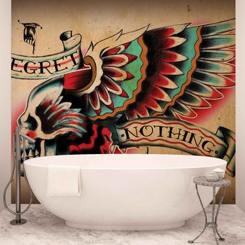 Papel de parede Skull Tattoo Wing