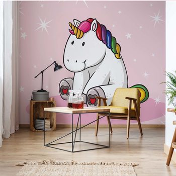 Papel de parede Sweet Unicorn Pink