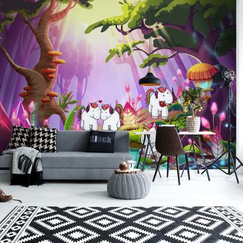 Papel de parede Unicorns In The Forest