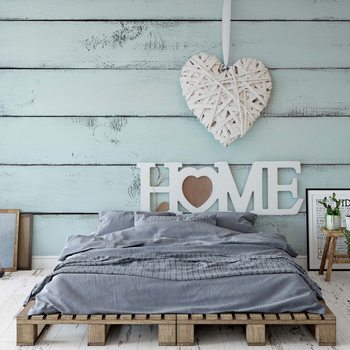 Papel de parede Vintage Chic Home Painted Wooden Planks Texture Light Blue