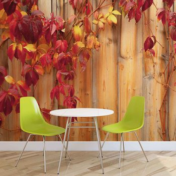 Papel de parede Wood Fence Flowers