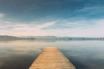 Papel de parede Wood pier at sunset