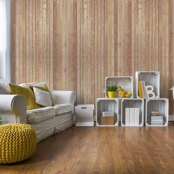 Papel de parede Wood Planks Light Colour