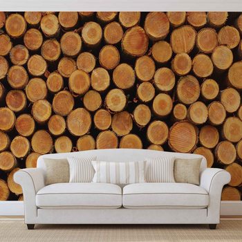 Papel de parede Wood Texture Logs Nature