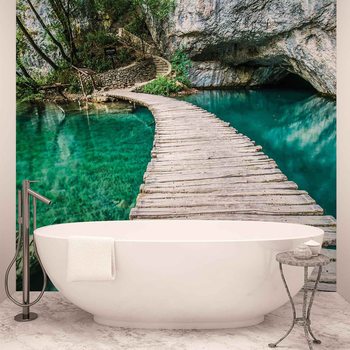 Papel de parede Wooden Bridge in Lagoon