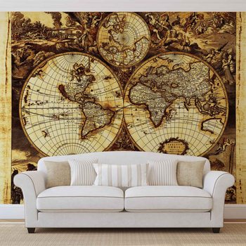 Papel de parede World Map Vintage