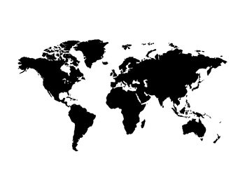 Papel de parede Worldmap black white background