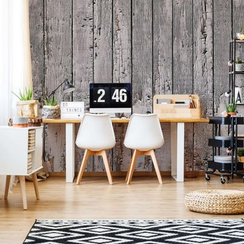 Papel de parede Worn Rustic Wood Plank Texture