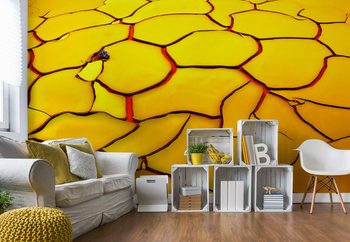 Papel de parede Yellow Ground, Red Heart