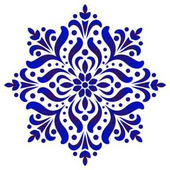 Naljepnica decorative flower blue and white