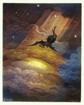 Sticker Devil, Fallen angel falling to earth,