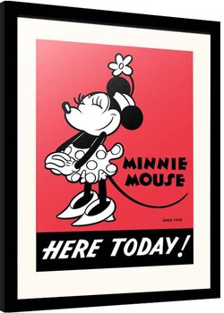 Poster emoldurado Disney - Minnie Mouse - Here Today!