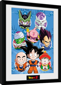 Poster emoldurado Dragon Ball Z - Chibi Heroes