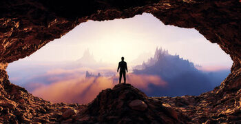 Μπλουζάκι Dramatic View of Adventurous Man standing