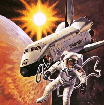 Space suit, as imagined in 1977 Taidejuliste