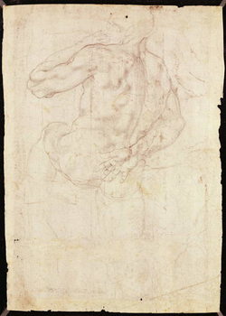 Drawing of a male standing figure Taidejuliste