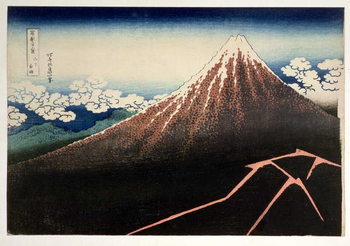 Fuji above the Lightning', from the series '36 Views of Mt. Fuji' ('Fugaku sanjurokkei'), pub. by Nishimura Eijudo, 1831, Taidejuliste