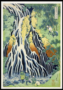 Kirifura Fall in Kurokawa Mountain', from the series 'A Journey to the Waterfalls of All the Provinces' ('Shokoku taki meguri') pub.by Nishimura Eijudo, c.1832 Taidejuliste