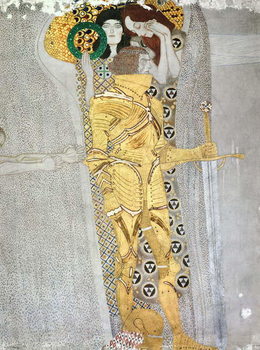 The Knight detail of the Beethoven Frieze, said to be a portrait of Gustav Mahler (1860-1911), 1902 Taidejuliste