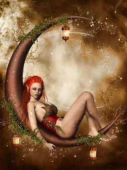 Футболка Fairy on a crescent moon