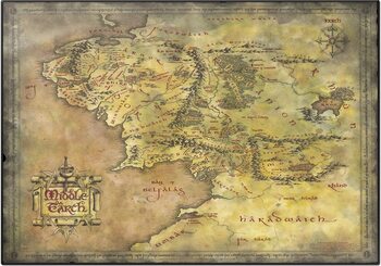 Pöytämatto The Lord of the Rings - Map of Middle-Earth