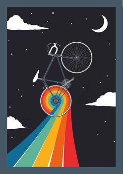 T-shirt cycling to the moon