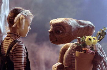 Canvas Print Drew Barrymore and E.T.