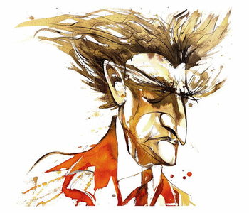 Canvas Print Edgard Varese - colour caricature