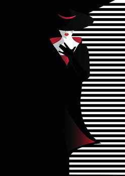 T-shirt Fashion girl in retro style.