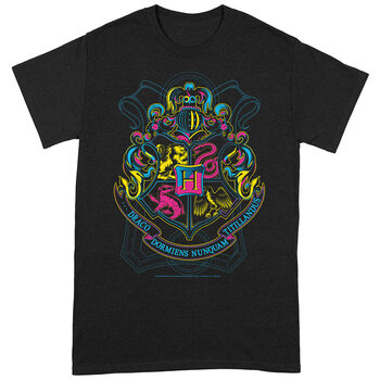 T-shirt Harry Potter - Neon Hogwarts Crest
