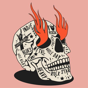 T-shirt Vintage styled illustration of the skull