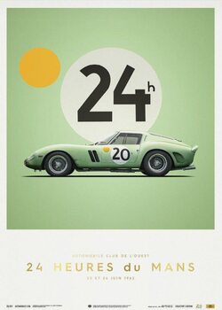Art Print Ferrari 250 GTO - Green - 24h Le Mans - 1962 - Collector's Edition