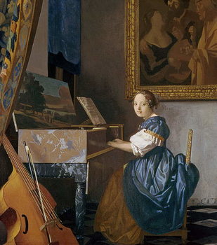 Fine Art Print A Young Lady Seated at a Virginal, c.1670