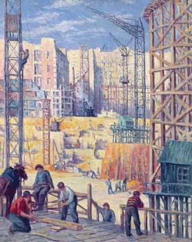 Fine Art Print Building Site in Paris, quai de Passy, 1907