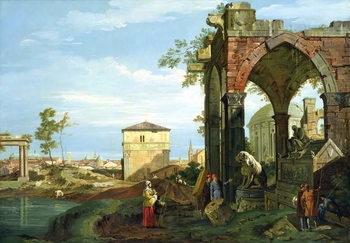 Fine Art Print Capriccio with Motifs from Padua, c.1756 (oil on canvas)