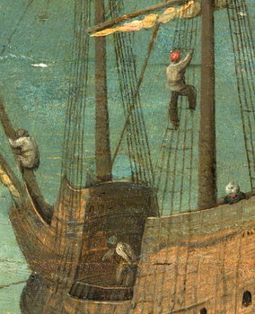 Fine Art Print Ship rigging detail from Tower of Babel, 1563