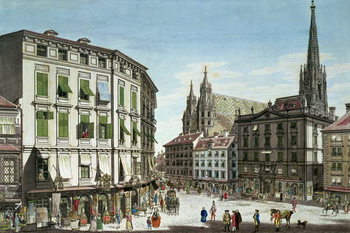 Fine Art Print  Stock-im-Eisen-Platz, with St. Stephan's Cathedral in the background, engraved by the artist, 1779