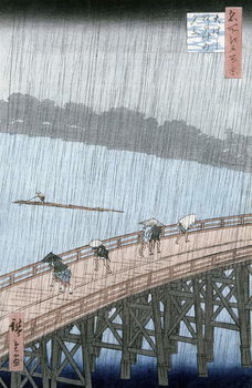 Fine Art Print Sudden Shower over Shin-Ohashi Bridge and Atake (Ohashi Atake no Yudachi), from the series 'Meisho Edo Hyakkei' (One Hundred Famous Views of Edo)