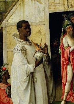 Fine Art Print The Adoration of the Magi: detail of King Balthazar from the central panel of the triptych, 1510