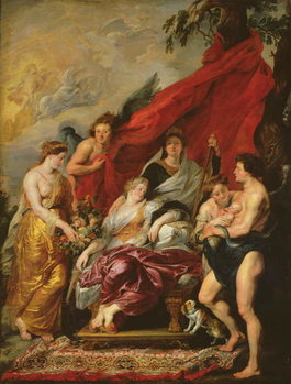 Fine Art Print The Birth of Louis XIII (1601-43) at Fontainebleau, 27th September 1601, from the Medici Cycle, 1621-25