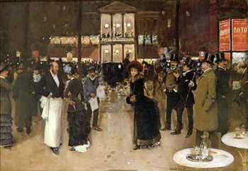 Fine Art Print The Boulevard at Night, in front of the Theatre des Varietes, c.1883