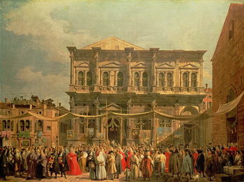 Fine Art Print The Doge Visiting the Church and Scuola di San Rocco, c.1735