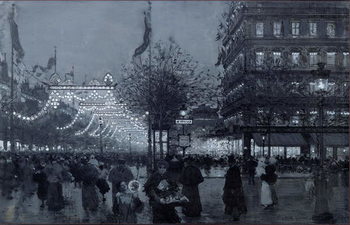 Fine Art Print The Grands Boulevards, Paris, decorated for the Celebration of the Franco-Russian Alliance in October 1893