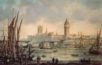 Fine Art Print The Houses of Parliament and Westminster Bridge